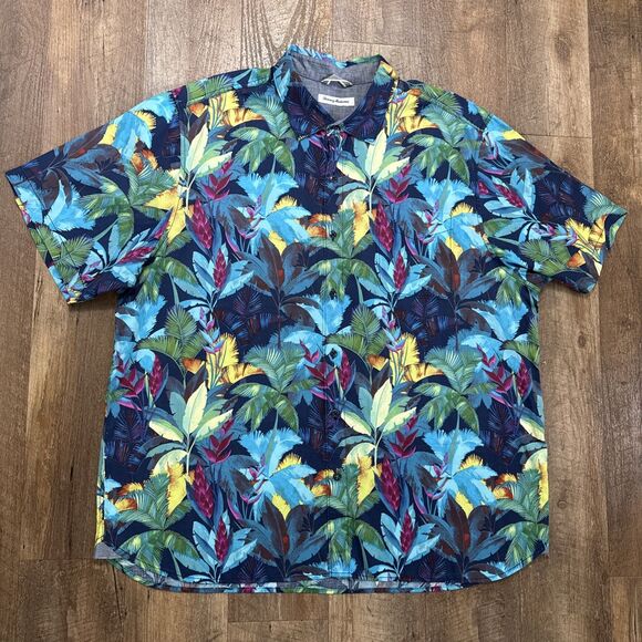 Tommy Bahama Short Sleeve Shirt All Over Print Fuego Palms Rayon Camp Casual XXL - Picture 2 of 15